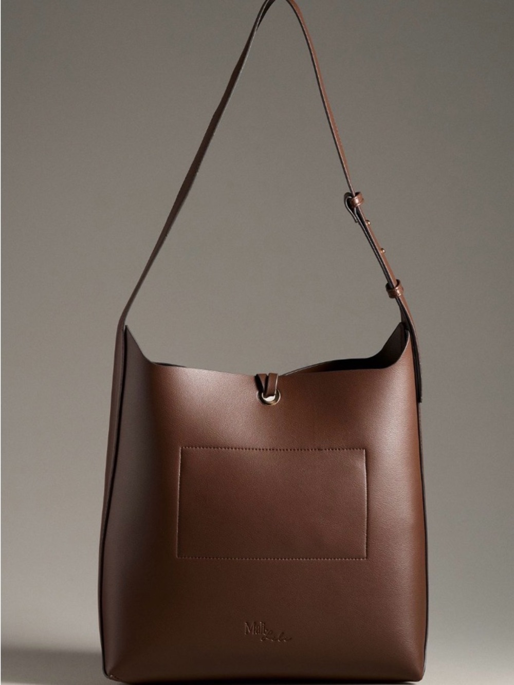 Mali + Lili Buckle Bucket Shoulder Bag in Brown - Picture 2 of 10